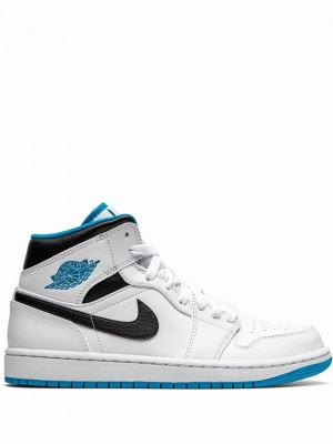 White Men's Nike Mid Laser Air Jordan 1 | LJVEWI-965