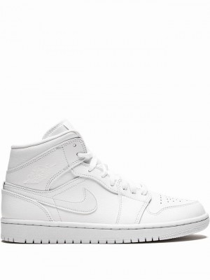 White Men's Nike Mid Triple Air Jordan 1 | UMBYVG-896