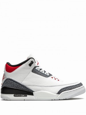 White Men's Nike SE Fire Denim Air Jordan 3 | EZYUQX-598