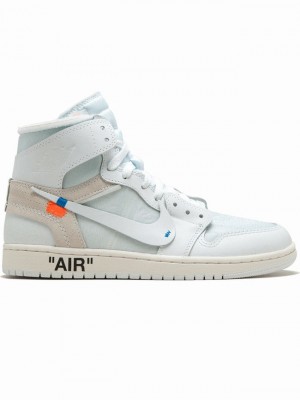 White Men's Nike x OFF-NRG Air Jordan 1 | WDSFGN-913