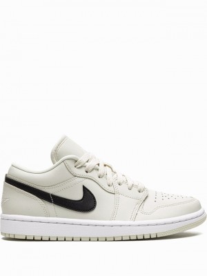 White Women's Nike Low Coconut Milk Air Jordan 1 | CVXUYO-915