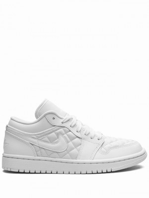 White Women's Nike Low Quilted Air Jordan 1 | LFAUKB-905