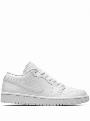 White Women's Nike Low Triple White Air Jordan 1 | CTOUXK-810