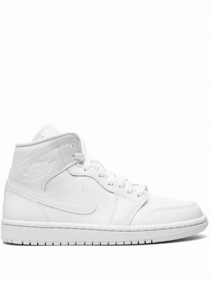 White Women's Nike Mid Air Jordan 1 | VTBGXP-358