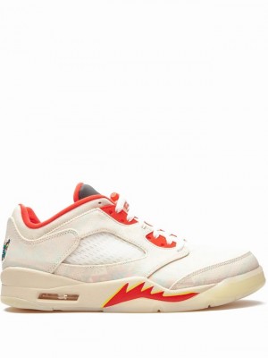 White / Beige Men's Nike Retro Low Chinese New Year 2021 Air Jordan 5 | PDXRMG-506