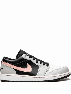 White / Beige / Black Men's Nike Low Air Jordan 1 | VRLYKP-584