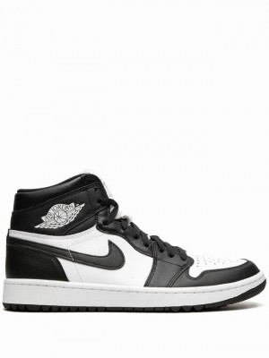 White / Black Men's Nike High Golf Air Jordan 1 | TANWSR-924