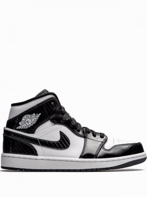 White / Black Men's Nike MID S Air Jordan 1 | OUCRPT-294