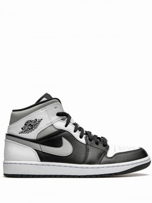 White / Black Men's Nike Mid Shadow Air Jordan 1 | VXHDYN-269