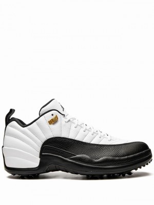 White / Black Men's Nike Retro Low Air Jordan 12 | QUZWSN-039