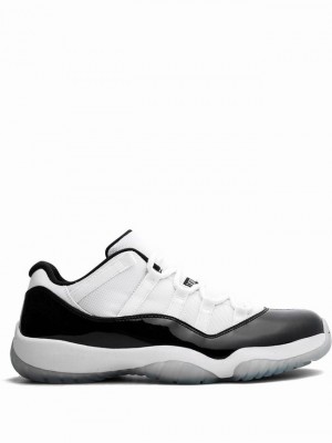 White / Black Men's Nike Retro Low Air Jordan 11 | WKOUVG-437