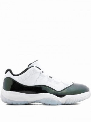 White / Black Men's Nike Retro Low Easter Emerald Air Jordan 11 | WBVUPO-679