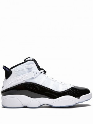 White / Black Men's Nike Rings Air Jordan 6 | DPHVFZ-410