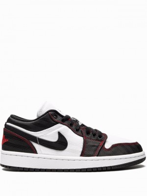 White / Black Women's Nike Low Air Jordan 1 | LHBUPG-154