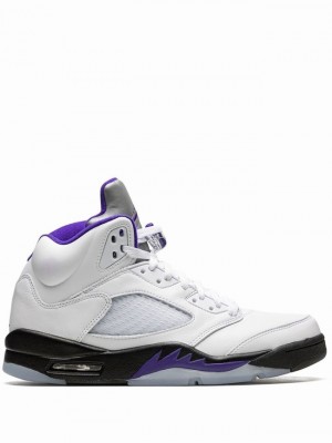 White / Black Women's Nike Retro Air Jordan 5 | MXINTL-183