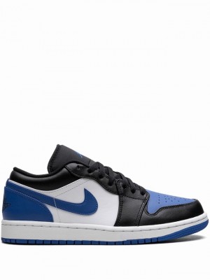 White / Black / Blue Men's Nike Low Bred Toe Air Jordan 1 | ADHXMQ-462