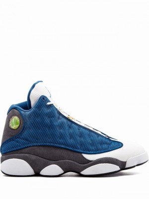 White / Black / Blue Men's Nike Retro Air Jordan 13 | KFJMDL-246