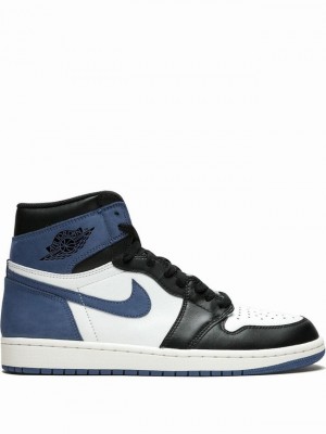 White / Black / Blue Men's Nike Retro High OG Air Jordan 1 | PJNIST-326