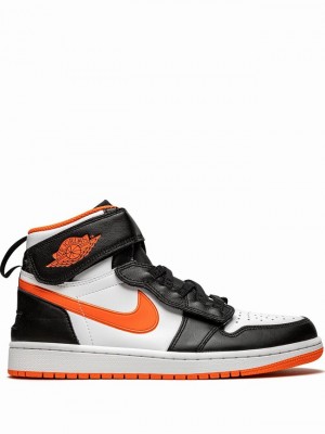 White / Black / Orange Men's Nike FlyEase Air Jordan 1 | THYAGQ-631