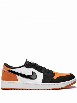 White / Black / Orange Men's Nike Retro Air Jordan 1 | NXEMYQ-132