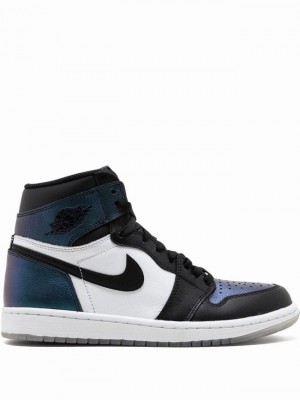 White / Black / Purple Men's Nike Retro High OG All Star Air Jordan 1 | BMVAET-951