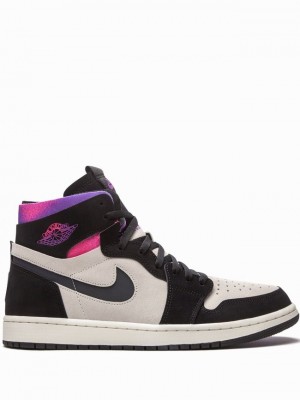 White / Black / Purple Men's Nike x PSG Zoom Comfort Air Jordan 1 | HJCZNG-830