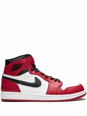 White / Black / Red Men's Nike Retro High Air Jordan 1 | KBSHJA-658