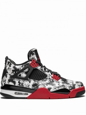 White / Black / Red Men's Nike Retro Singles Day/Tattoo Air Jordan 4 | TLZMNF-091