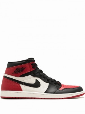 White / Black / Red Women's Nike Jordan 1 Retro High Bred Toe Air Jordan 1 | TYFXOL-342