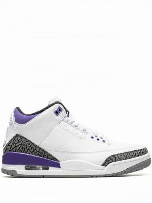 White / Blue Men's Nike Dark Iris Air Jordan 3 | UIBMAS-719