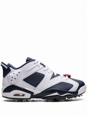 White / Blue Men's Nike Golf Olympic Air Jordan 6 | JRXPUZ-123