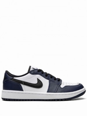 White / Blue Men's Nike Low G Midnight Air Jordan 1 | BOLSPZ-358