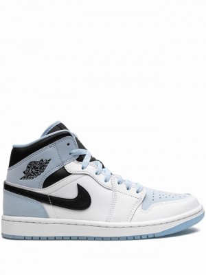 White / Blue Men's Nike Mid SE Air Jordan 1 | WVYDRO-609