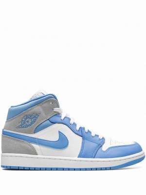 White / Blue Men's Nike Mid SE University Air Jordan 1 | TABMCQ-635