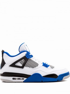 White / Blue Men's Nike Retro Air Jordan 4 | XNBZCH-703