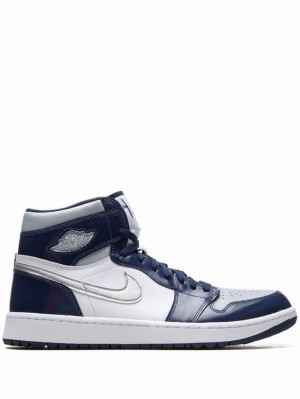 White / Blue Men's Nike Retro High Air Jordan 1 | KYJNGU-846