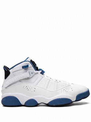 White / Blue Men's Nike Rings Air Jordan 6 | KTEPFC-297