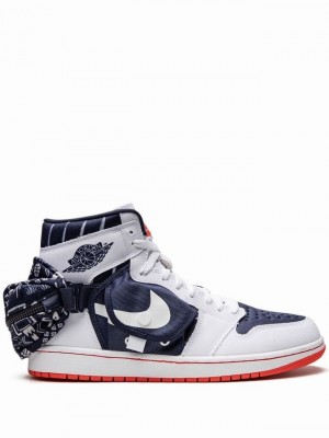 White / Blue Men's Nike Utilty Quai 54 Air Jordan 1 | KREVJP-867