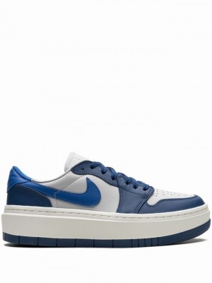 White / Blue Women's Nike Low Elevate Georgetown Air Jordan 1 | BOQNIA-803