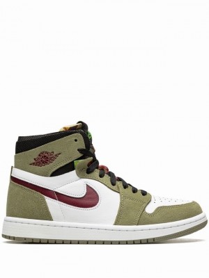 White / Green Men's Nike Zoom CMFT Neutral Air Jordan 1 | AHDOSM-935