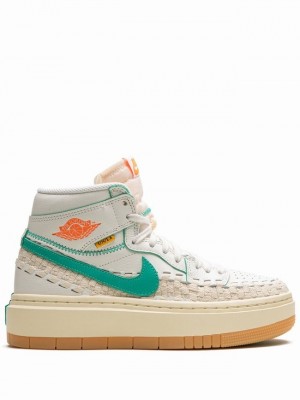 White / Green Women's Nike High Elevate Union x Bephies Beauty Supply Air Jordan 1 | BYZVMD-051