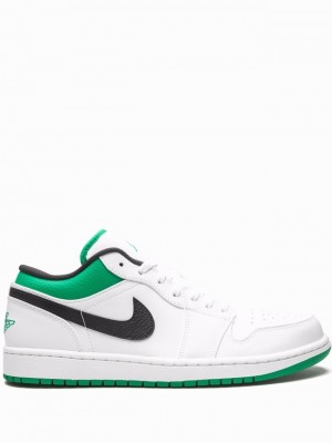 White / Green Women's Nike Low White/Lucky Air Jordan 1 | PKEHZJ-265