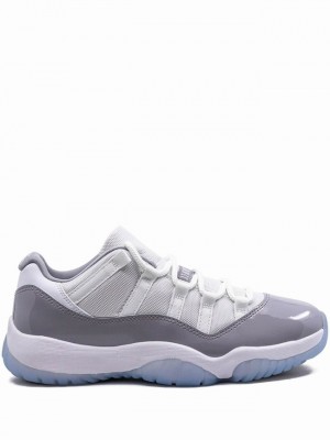 White / Grey Men's Nike Low Air Jordan 11 | WCDNAI-308