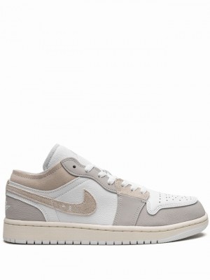 White / Grey Men's Nike Low SE Craft Air Jordan 1 | FODBYQ-710