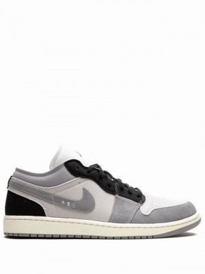 White / Grey Men's Nike Low SE Craft Cement Air Jordan 1 | PXMINV-734