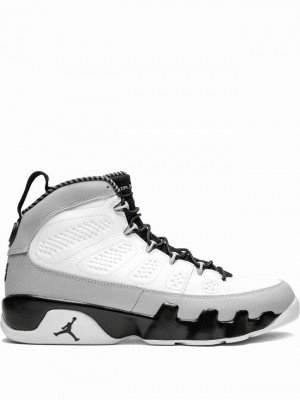 White / Grey Men's Nike Retro Genuine Leather Air Jordan 9 | IMHGEN-538