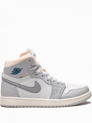 White / Grey Men's Nike Zoom Air CMFT Air Jordan 1 | OGQNBX-057