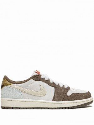 White / Grey Women's Nike Low Year Of The Rabbit Air Jordan 1 | HZTWXU-650