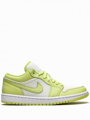 White / Light Green Women's Nike Low SE Limelight Air Jordan 1 | TGADJE-254