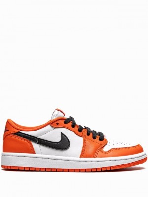 White / Orange Women's Nike Low Starfish Air Jordan 1 | BXHYDP-487